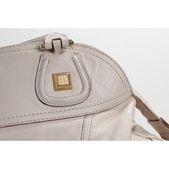 Vintage GIVENCHY Cream Leather Detachable Shoulder Strap Satchel Bag - Picture 6 of 15